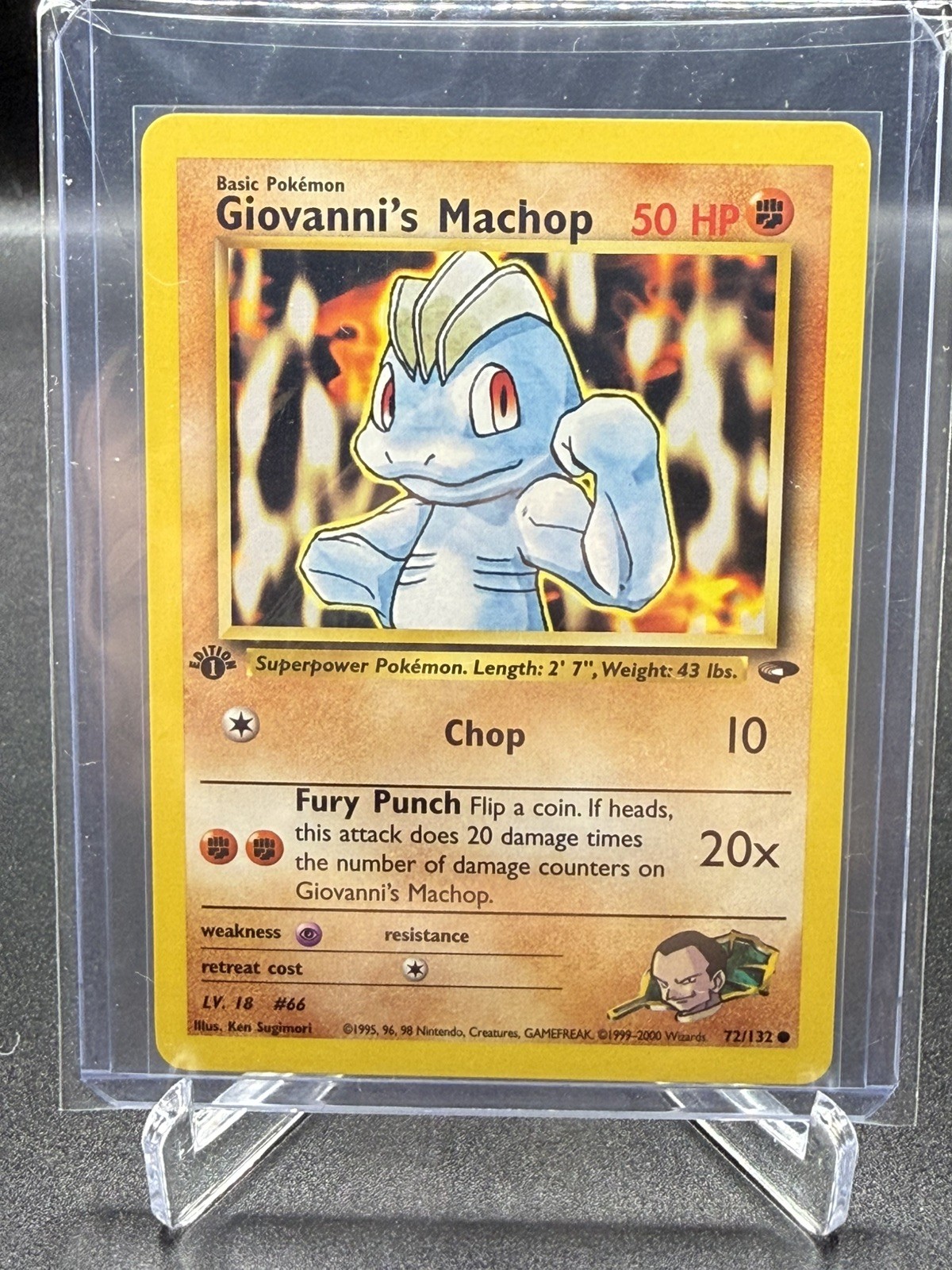 GIOVANNI’S MACHOP - 1st Edition Gym Challenge - 72/132 - Common - Pokemon - NM