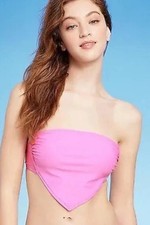 Women's Hankerchief Bandeau Bikini Top - Wild Fable Orchid Purple New XS Flaw