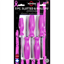 Mayhew Tools Mayhew Tools 5 Pc Slotted Phillips Screwdriver Set - Pink Mayhew Tools Mayhew Tools 5 Pc Slotted Phillips Screwdriver Set - Pink