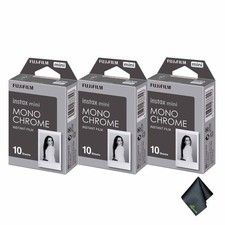 3xFUJIFILM INSTAX MINI Monochrome Instant Film 10 Exposures , Microfiber