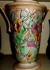 Roseville Art Pottery Vase Morning Glory Cream GREEN, PURPLE   12"  1935