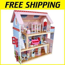 Elegant Chelsea Wooden Doll Cottage for 5-Inch Dolls - Perfect Gift for Kids