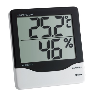 TFA Dostmann Digital Thermometer Large Display Indoor Temperature Humidity Healt