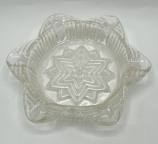 Vintage Hazel Atlas Clear Glass Ashtray Star In Star Pattern 1930's Made in USA