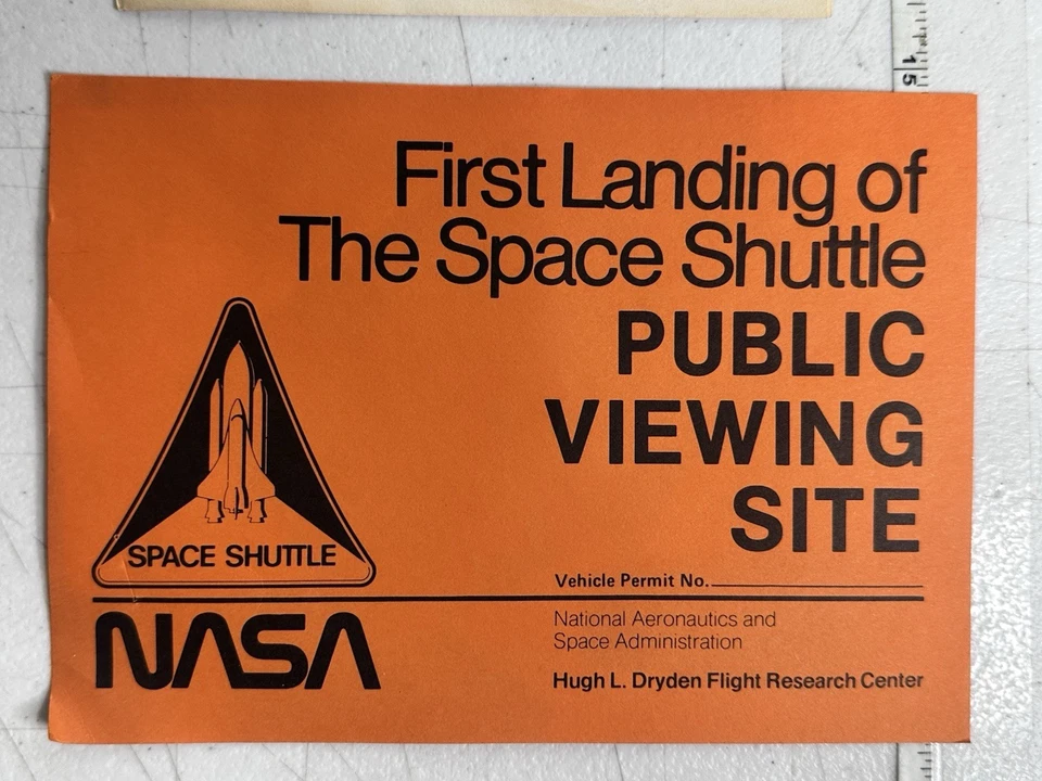老式 NASA STS-1 哥伦比亚轨道器宾客包许可证地图 Dryden 1981 — 第 2/4 张图片