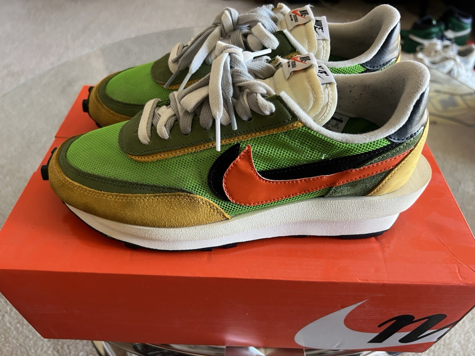 SACAI X NIKE Taglia 10 Nike sacai x LDWaffle Green Gusto SCATOLA ORIGINALE