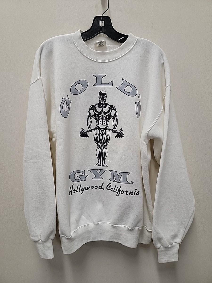 Vintage Gold's Gym Hollywood, CA Off White Long Sleeve Crew Neck