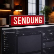 LED Leuchtkasten SENDUNG | Dekorative Leuchtbox | Studio & Wohnraum Deko | USB