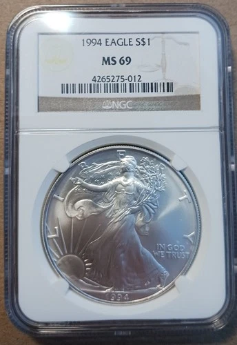 1994 American Silver Eagle NGC MS69 Brown Label PQ