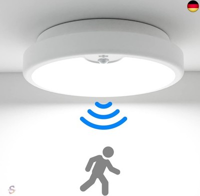 Peasur LED Ceiling Light with Motion Sensor Battery Operated, 18 cm Lamp Indoor
