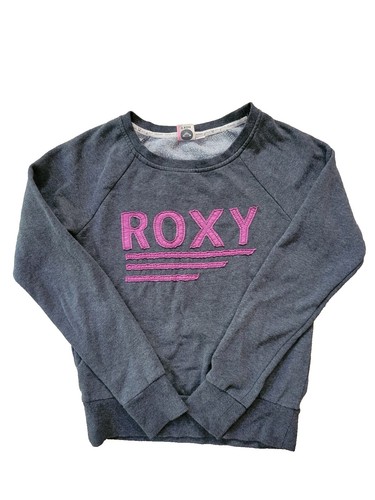 Roxy Womens Gray Heart Graphic Sweatshirt Y2K 90s Size M Runs