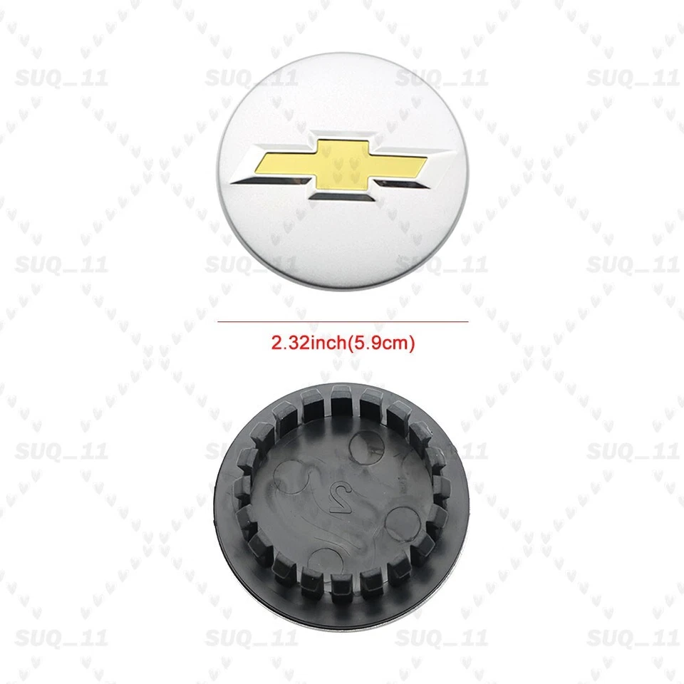 Set Of 4 58mm Wheel Center Caps Silver FOR Cruze Equinox Impala Malibu Trax Volt Foto 3 de 3