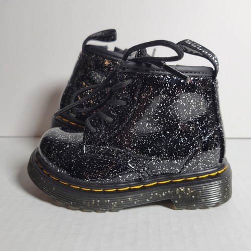 Dr Martens 1460 Cosmic Glitter Youth Toddler Size 5 Black Boots