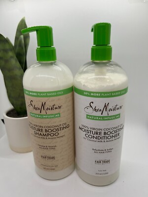 Shea Moisture Boosting Shampoo & Conditioner Natural Infusion, 34 Oz 2x - NOB