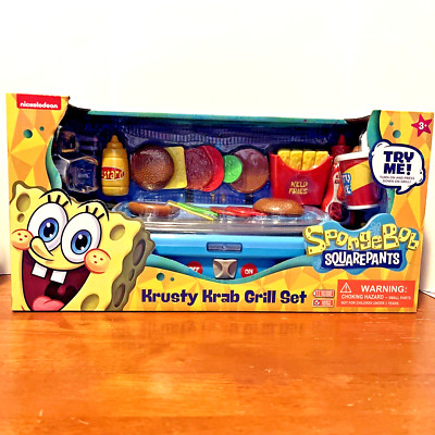 Nickelodeon Spongebob Krusty Krab Krabby Patty Grill Set  Playset Sizzle Sounds