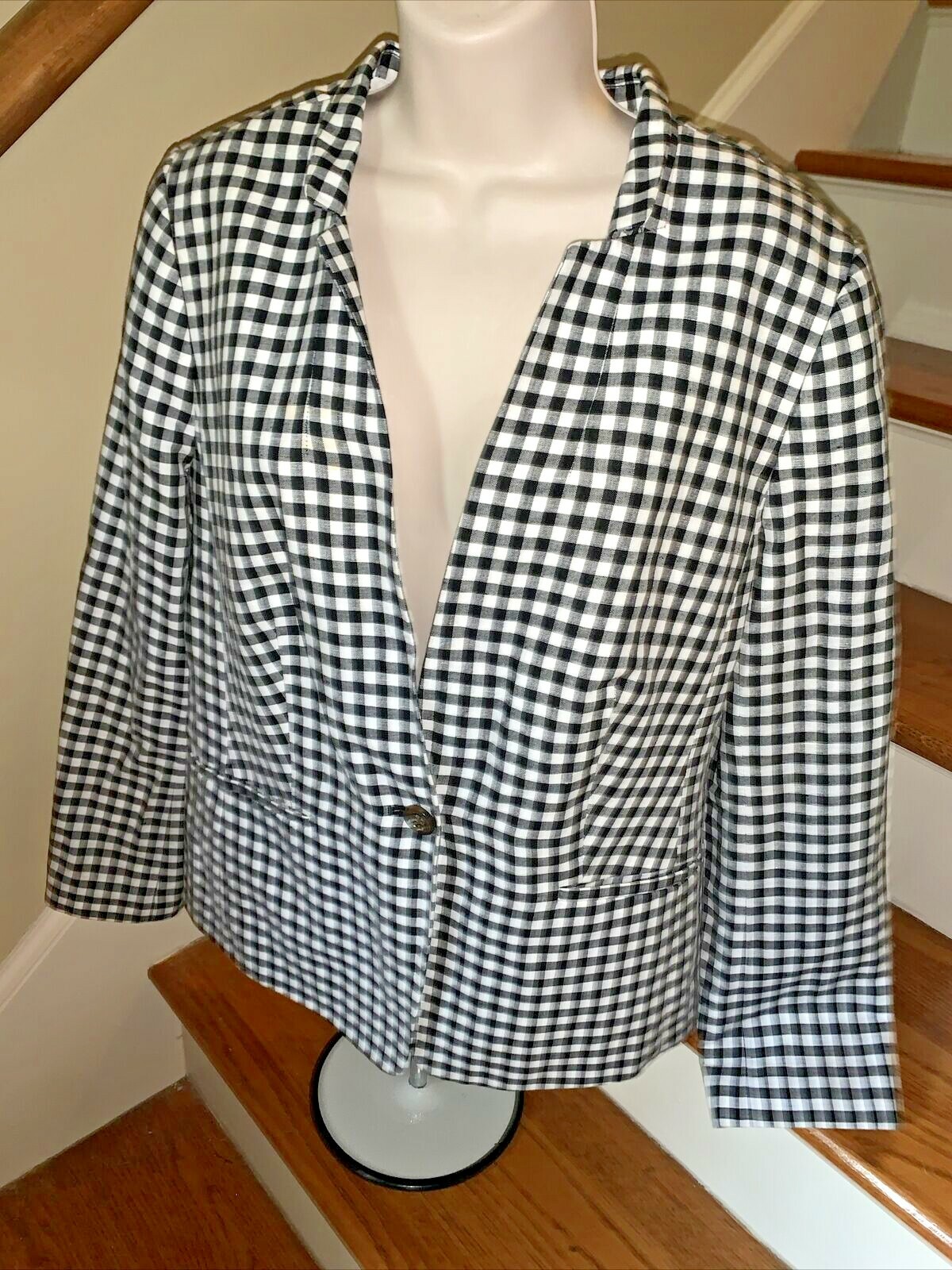 TALBOT'S Houndstooth Designer Lined Checkered Spo… - image 1