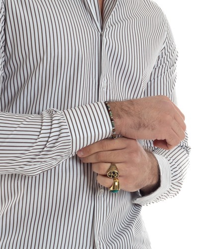 Camicia Uomo Cotone Slim Fit Casual Basic Rigata Bicolore Vari Colori GIOSAL - Foto 55 di 114