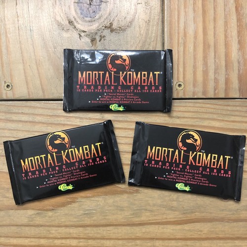 Lot of 3 Sealed 1994 Mortal Kombat Trading Card Packs Classic Games