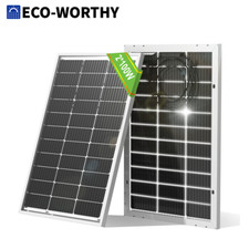 ECO-WORTHY 2Pack Bifacial 100W Watt Solar Panel Mono 12V/24V for Sunshed RV