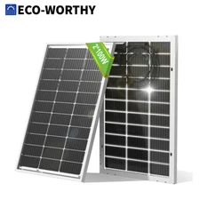 ECO-WORTHY 2Pack Bifacial 100W Watt Solar Panel Mono 12V/24V for Sunshed RV