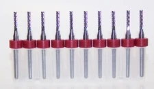 (10) 2.00mm (.0787") DIAMOND CUT CARBIDE ROUTER BURRS, FT W RINGS 2100.0787.315