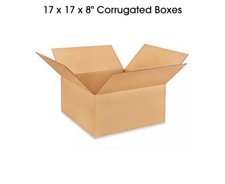 17 x 17 x 8" Corrugated Boxes - 200lb Test - Bundle of 20pcs - Fast Shipping