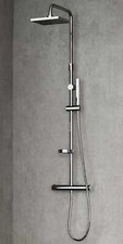 Novellini Easy 2 Colonna Doccia Bagno Termostatico Ottone Cromo Soffione Parete