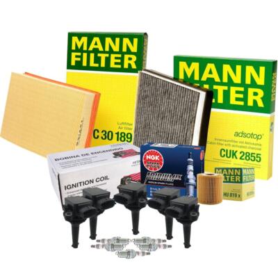 Mann Filters NGK Spark Plugs Hitachi Ignition Coils Tune-Up Kit For Volvo XC70