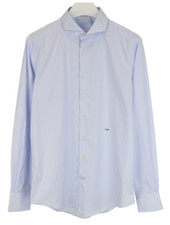 SUITSUPPLY Extra Slim Fit Formal Shirt Men's LARGE Cutaway Collar Blue formal