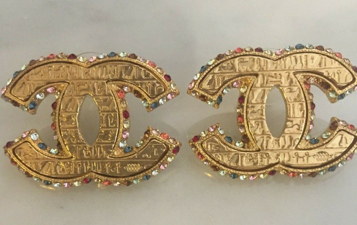 CHANEL 19A Multistone Hieroglyphs Earrings - NIB - Completely SOLD OUT image 6