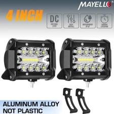 Pair 4" 20000LM LED Work Light Bar Spot Pods Fog Lamp Offroad Driving Truck ATV