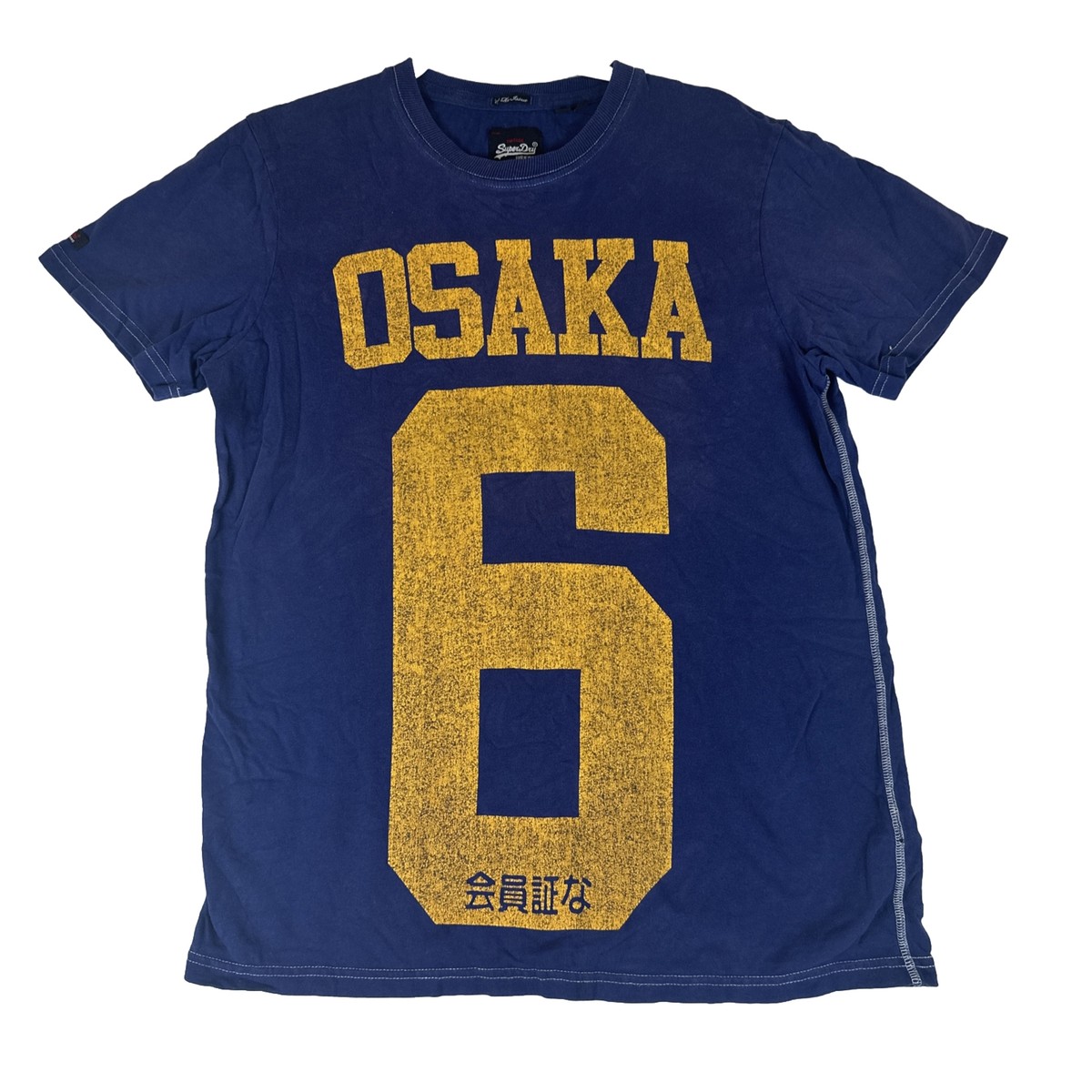 Y2K Osaka Tigers Graphic T Shirt Blue #6 Adult Size S Baseball