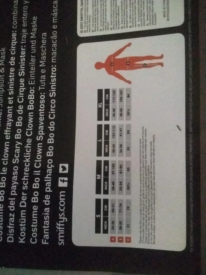 Scary Bo Bo el Asesino Payaso Mono Máscara y Cuchillo Horror Halloween Talla OS Foto 4 de 4