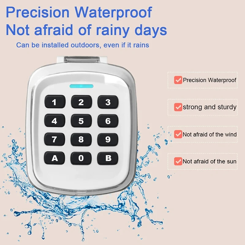Universal Wireless Keypad Garage Door Opener Rolling Code 315MHz/433MHz