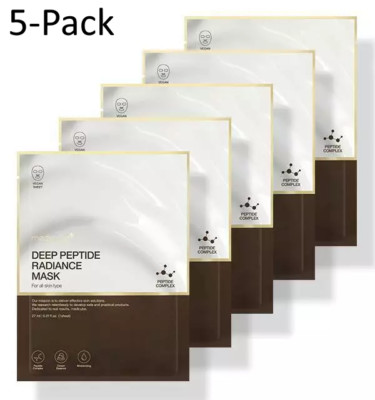 MEDICUBE Deep Peptide Radiance Masks (5-Pack) 27mL Sheets Skin Moisturizing Plus