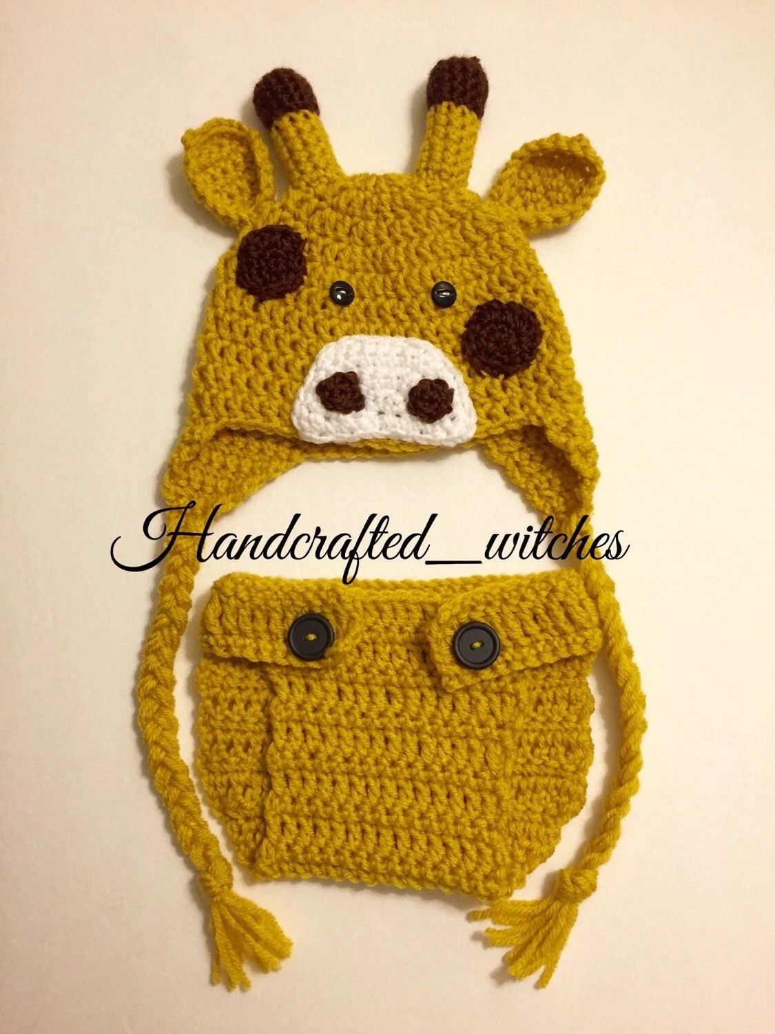 Crochet giraffe outfit, handmade cute giraffe photography prop, baby outfit 1-3M