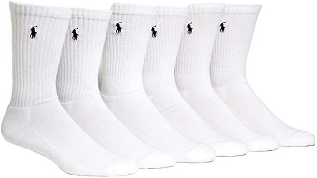 white polo socks crew