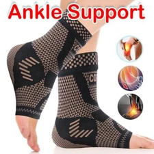 Ankle Brace Support Copper Compression Sleeve Plantar Fasciitis Pain Relief Sock