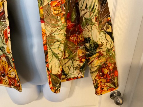 Anu by Natural Women's Cotton Jacket Open Front Floral Embellished Size S -B32 - Picture 6 of 11