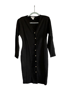 VINTAGE ADELE JOYCE Black Dress  size L