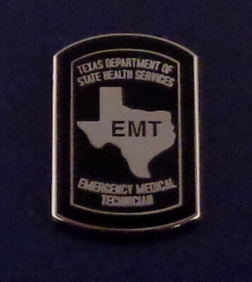 Texas TX State Health Service EMT Emergency Medical Technician lapel pin SUBDUED
