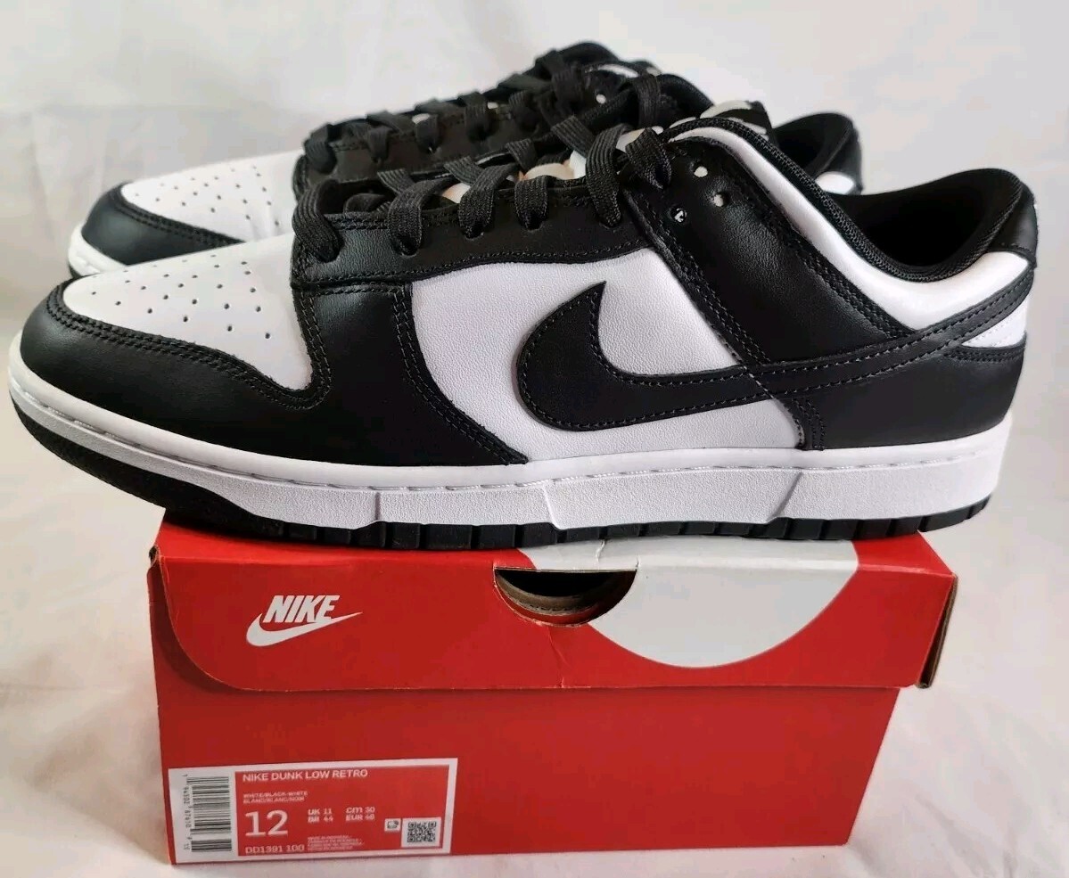 Nike Dunk Low Retro Panda MENS SIZE 12 White Black Classic Colorway NEW!