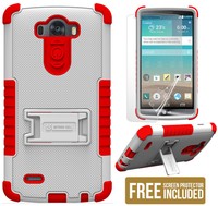 White Red Tri-shield Soft Skin Hard Case Stand Screen Protector For Lg G3 Phone on sale White Red Tri-shield Soft Skin Hard Case Stand Screen Protector For Lg G3 Phone on sale