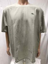 NWT Lacoste Men's Crewneck Short Sleeve 100 cotton Tee, Gray, Size 4-9