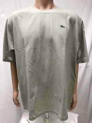 NWT Lacoste Men's Crewneck Short Sleeve 100% cotton Tee, Gray, Size 4-9