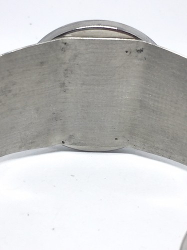 Round Cuff Bangle Bracelet Grey Silver Inlaid Mother Of Pearl Shell - Picture 9 of 10