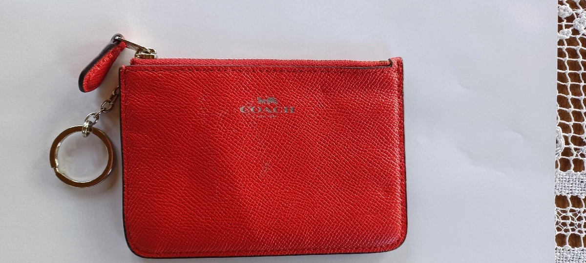 Coach Red Zipper Change Purse vintage Very Good Condition