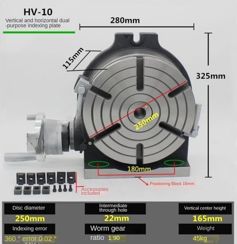 HV5 125mm Vertical Horizontal Milling Machine with High Precision - 第 11/11 張圖片