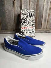 Vintage 1986 NOS RARE Vision Street Wear Skate Blue White Shoes Size 7 NIB