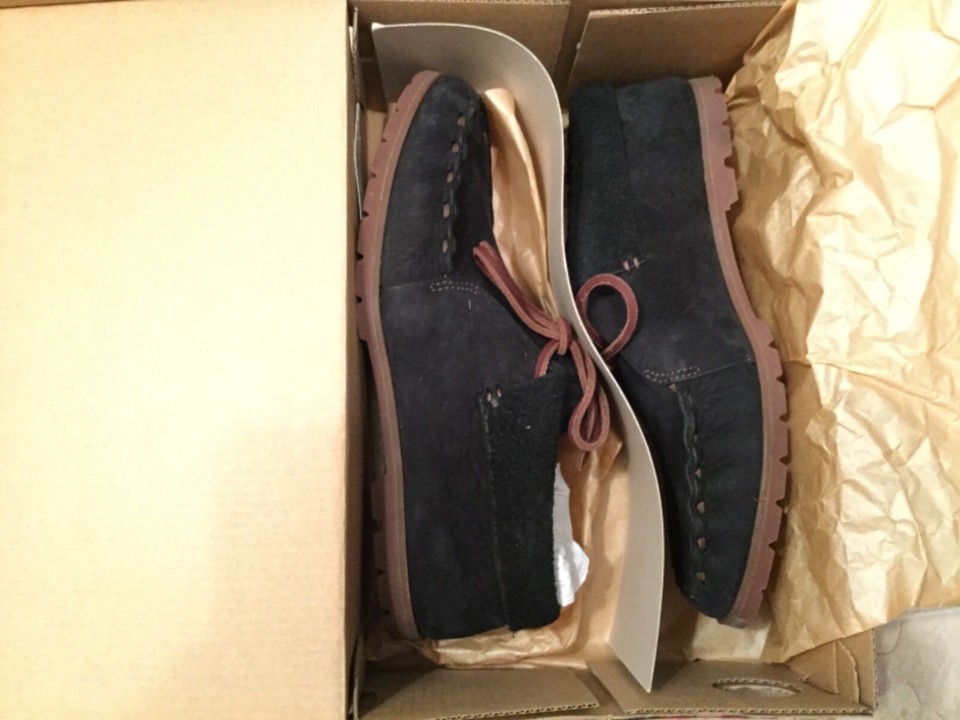 New 149 Woolrich Black Cedar Lane Slip On Suede Bootie Moccasin Shoes